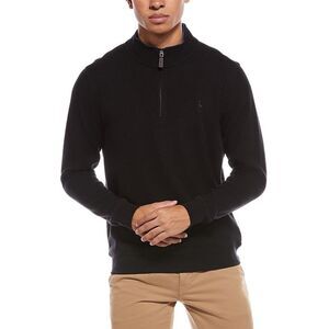 Tailorbyrd Mens  Cozy Knit 1/4-Zip Mock Sweater, Black